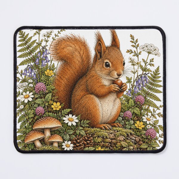 Item preview, Vintage Red Squirrel Woodland Botanical Illustration designed and sold by lovepower.