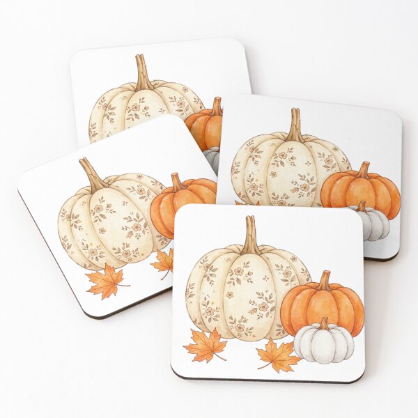 Item preview, Cute Autumn Pumpkins Watercolor – Cozy Fall Harvest Aesthetic Sticker designed and sold by Kiralemon.
