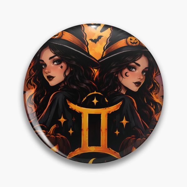 Item preview, Gothic Gemini Twin Witches Halloween Zodiac designed and sold by Zodiac Celestial Art.
