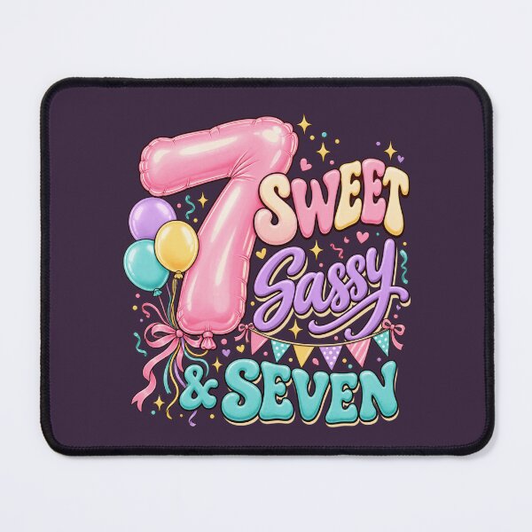 Item preview, Sweet Sassy and Seven Pink Balloon Birthday Celebration designed and sold by AmiGraph.
