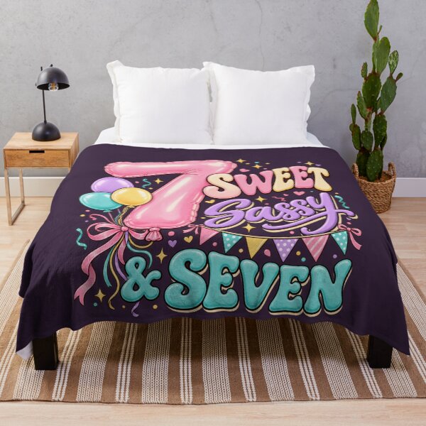 Item preview, Sweet Sassy and Seven Pink Balloon Birthday Celebration designed and sold by AmiGraph.