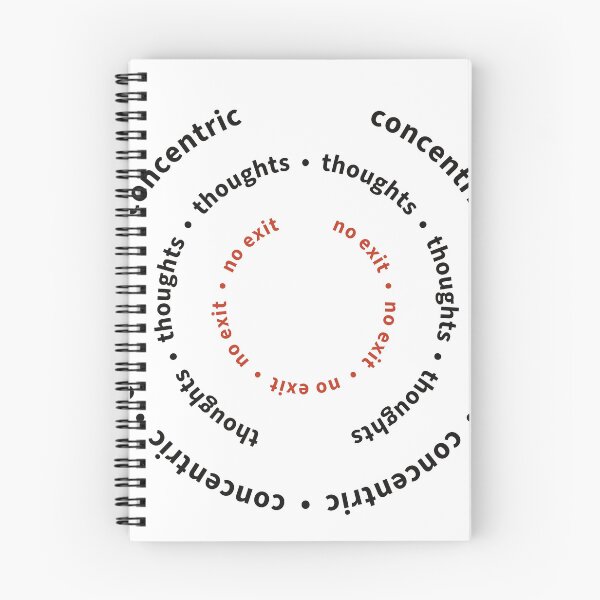 Item preview, Concentric Thoughts No Exit Typography Shirt designed and sold by ink & Kern.