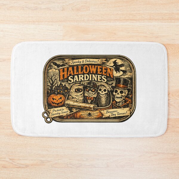 Item preview, Halloween Sardine Can Club Vintage Spooky Tin Label Retro Gift  designed and sold by Artycom.