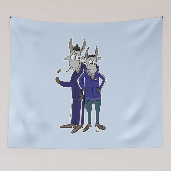 Item preview, Funny Street GOATs Tracksuit Sticker | Quirky Bad Boy Billy Goats Cartoon designed and sold by MyxaART.