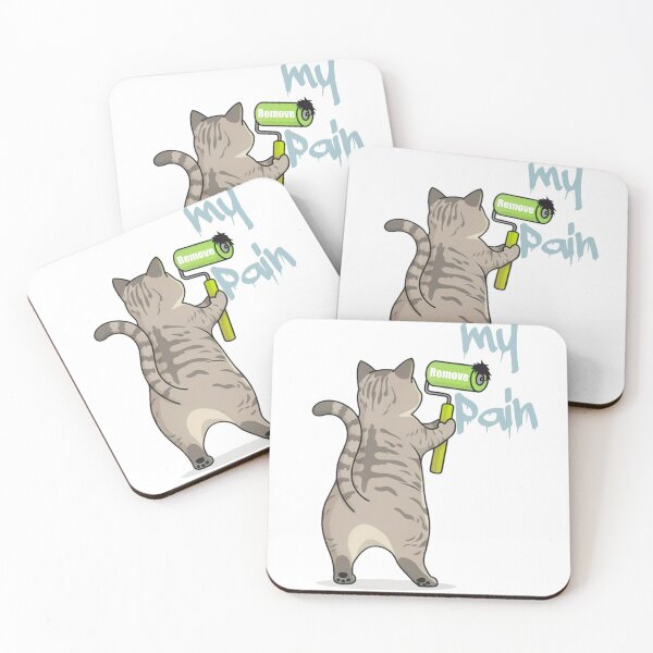 Item preview, Remove My Pain - Funny Cute Cat & Paint Roller Design designed and sold by Grxcreation.