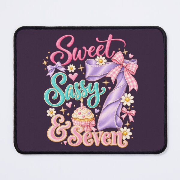 Item preview, Sweet Sassy and Seven Daisy Gingham Bow Birthday designed and sold by AmiGraph.