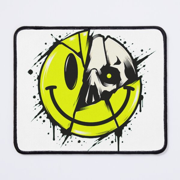 Item preview, Shattered Yellow Smiley Face Hidden Skull Art designed and sold by Munib302.