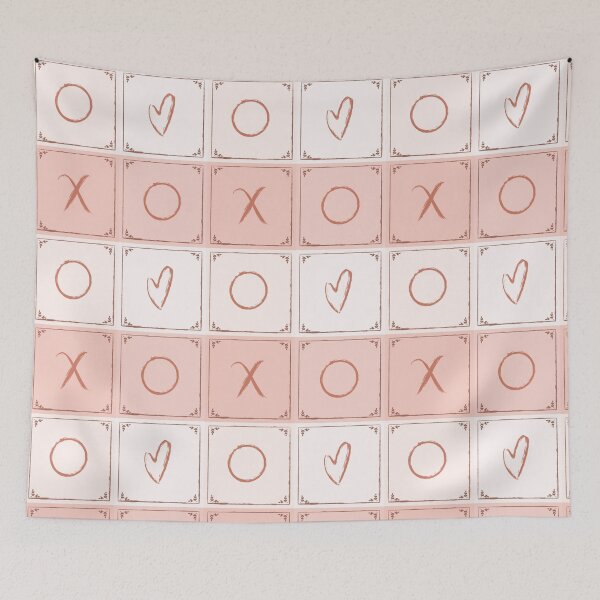 Item preview, Vintage XOXO Pink Tic Tac Toe Pattern with Hearts designed and sold by PatternXOXO.