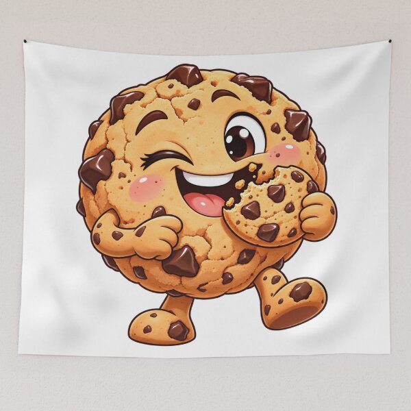 Item preview, Cute Chocolate Chip Cookie Kawaii Happy Snack Character designed and sold by RDproject.