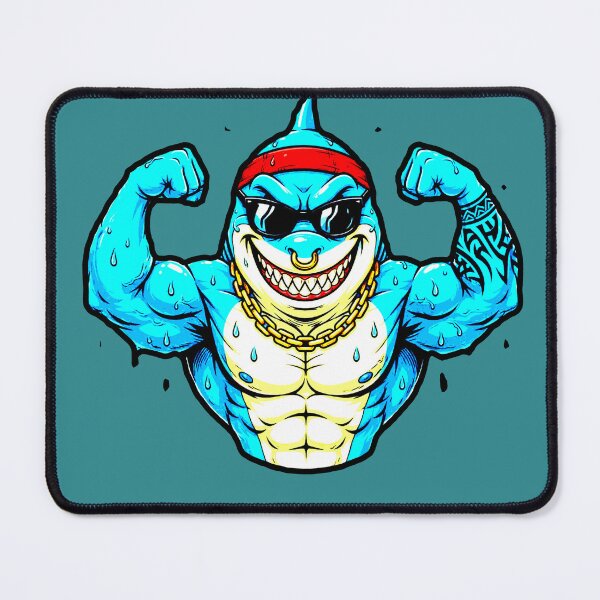 Item preview, Muscular Gym Shark | Gym Shark | Jacked Fitness Shark designed and sold by AstronautMerch.