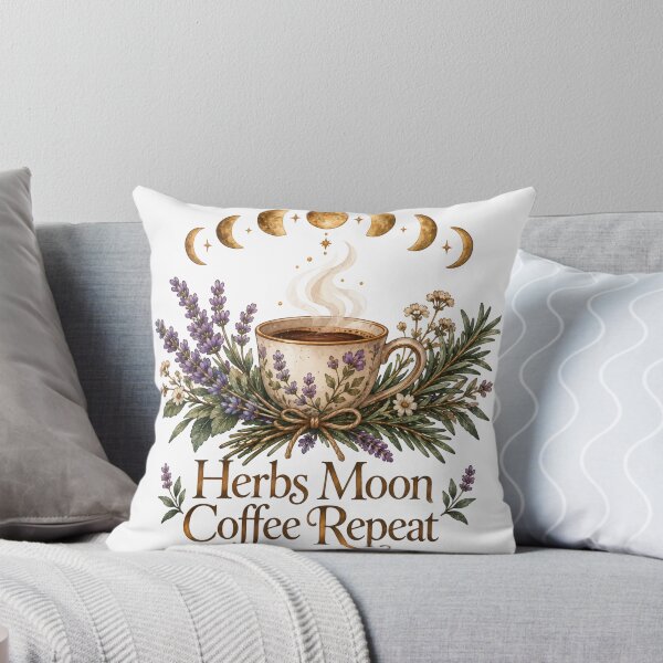Item preview, Herbs Moon Coffee Repeat Witchy Morning Shirt designed and sold by DreamelleStudio.