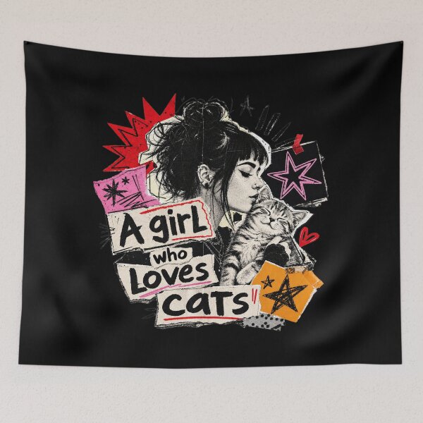 Item preview, A girl who loves cats designed and sold by ReneMM.