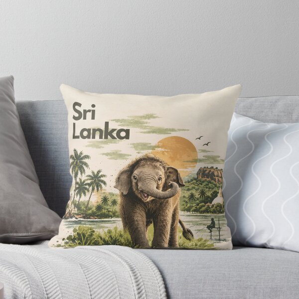 Item preview, Sri Lankan Baby Elephant – Vintage Wildlife & Tropical Travel Illustration designed and sold by IslandWild Co.