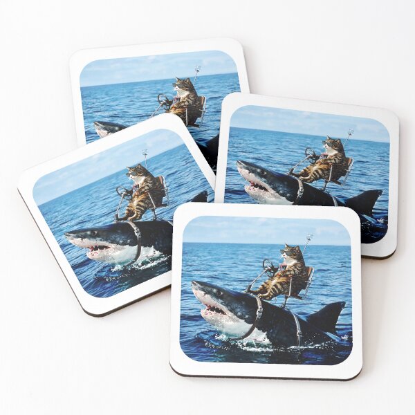 Item preview, Cat Riding A Shark designed and sold by KristiTaylorArt.