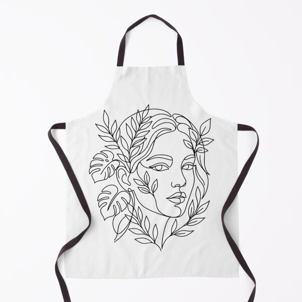 Item preview, Minimalist Line Art Face Botanical Leaves Boho designed and sold by luxury-style.