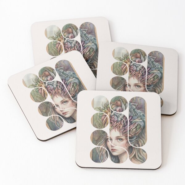 Item preview, Surreal Fantasy Woman Watercolor Split Panel Art designed and sold by Liberarteprint.