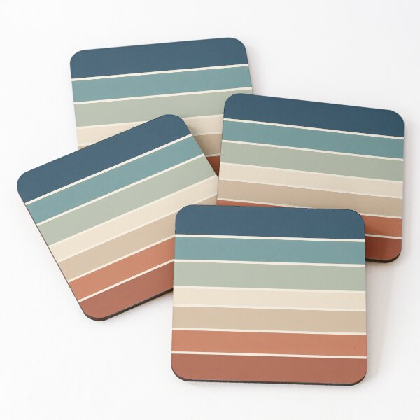 Item preview, Retro Earth Tone Horizontal Stripes Minimalist Art designed and sold by KokoDeez.