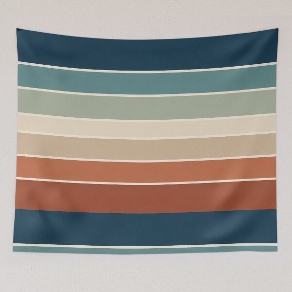 Item preview, Retro Earth Tone Horizontal Stripes Minimalist Art designed and sold by KokoDeez.