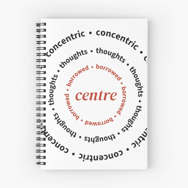 Item preview, Concentric Thoughts Borrowed Centre Typography Shirt designed and sold by ink & Kern.