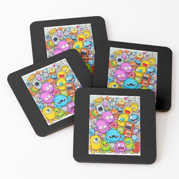 Item preview, HAPPY FUNNY CUTE SILLY COLORFUL MONSTER ART  designed and sold by krowsunna.
