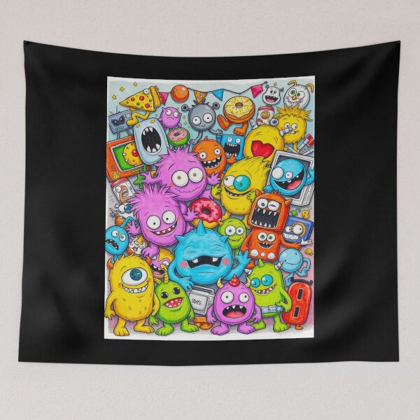 Item preview, HAPPY FUNNY CUTE SILLY COLORFUL MONSTER ART  designed and sold by krowsunna.