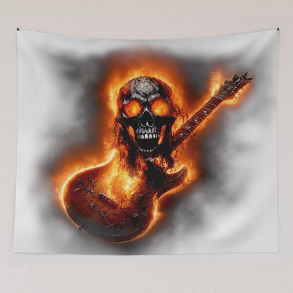 Item preview, Guitar and Skull in Fire designed and sold by Segasprojects.