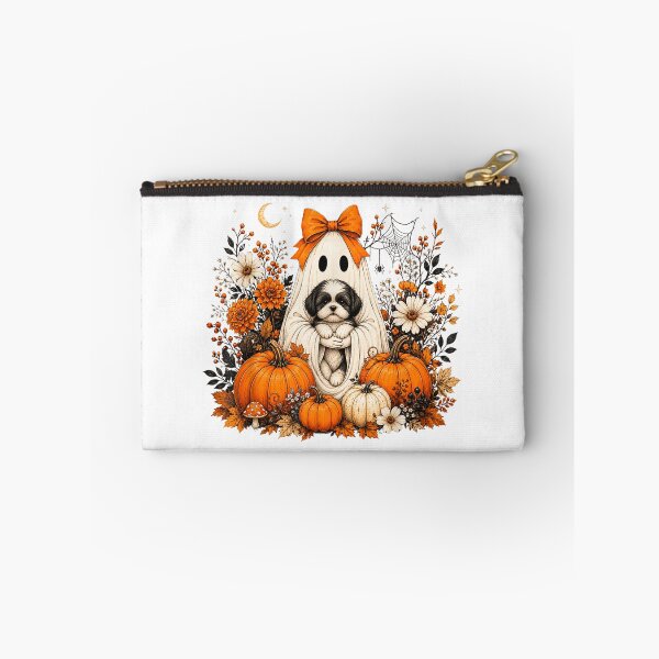Item preview, Vintage Halloween Ghost Holding Shih Tzu Dog Retro Floral designed and sold by Phil Ben.