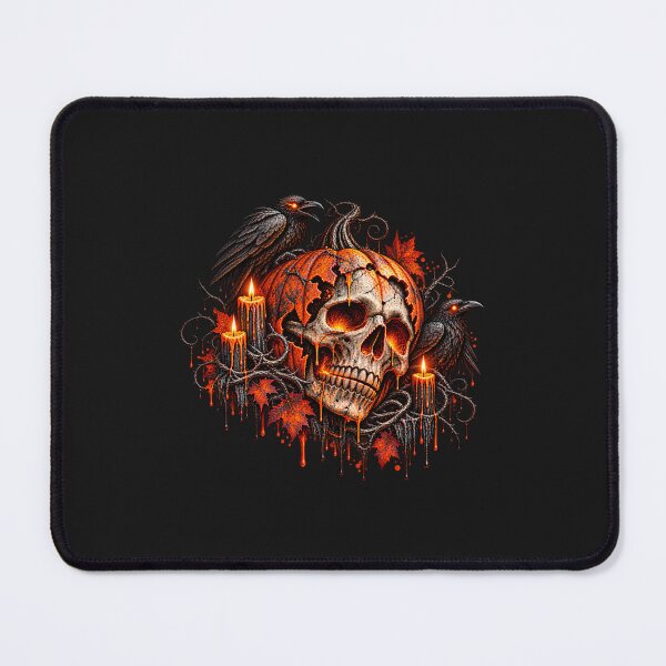Item preview, Pumpkin Skull & Ravens – Gothic Halloween Horror designed and sold by UnglaublichGut.