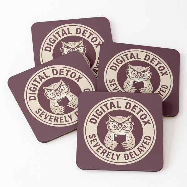 Item preview, Funny Owl Digital Detox Severely Delayed Badge designed and sold by DripCultureLab.
