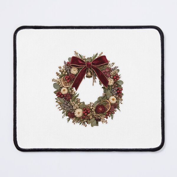 Item preview, "Cottagecore Christmas Wreath Sticker | Dried Flower Holiday Sticker | Rustic Aesthetic Christmas Laptop Sticker" designed and sold by PawsAndpetalstudio.