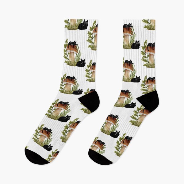 Item preview, Cute Cat on Mushroom – Kawaii Cottagecore Cat Art designed and sold by gluxdesing.