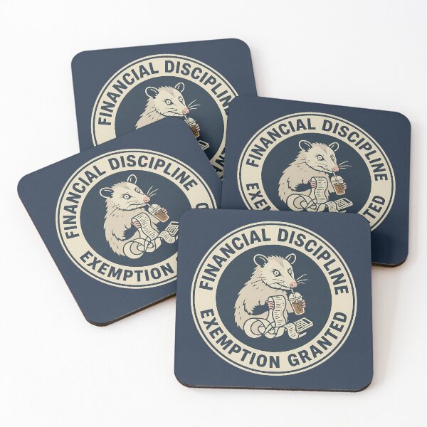 Item preview, Funny Opossum Financial Discipline Exemption Granted Badge designed and sold by DripCultureLab.