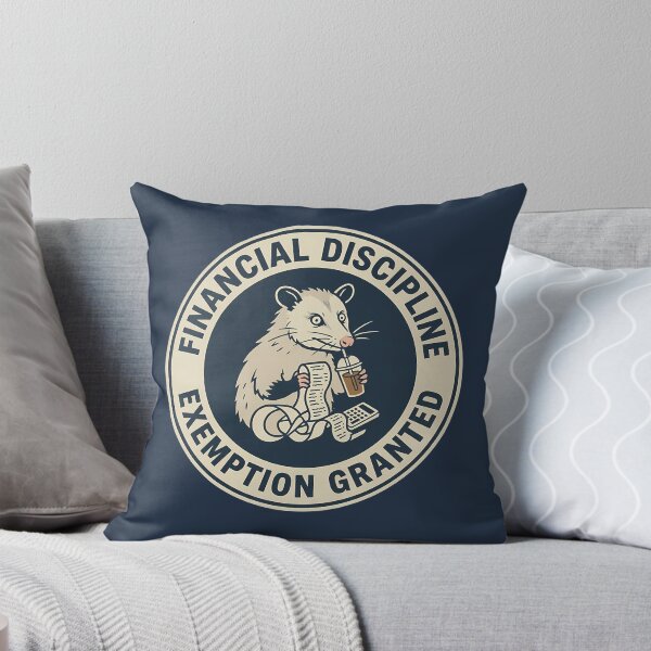 Item preview, Funny Opossum Financial Discipline Exemption Granted Badge designed and sold by DripCultureLab.