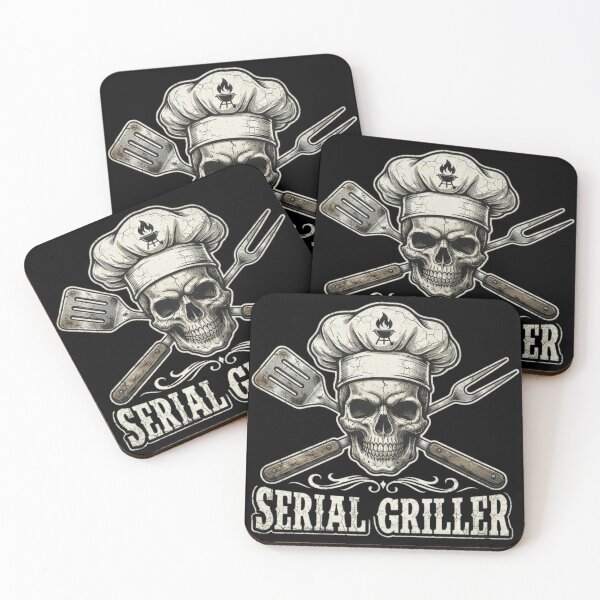 Item preview, Serial Griller Skull Chef BBQ Master Funny Grilling Vintage designed and sold by CF_VintageDesign.