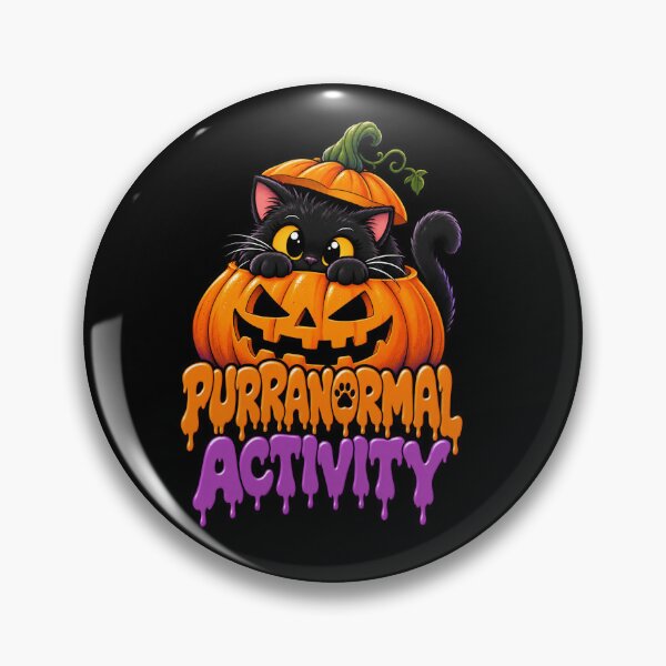 Item preview, Purranormal Activity Funny Black Cat Halloween Pumpkin designed and sold by Cardio Boutique.