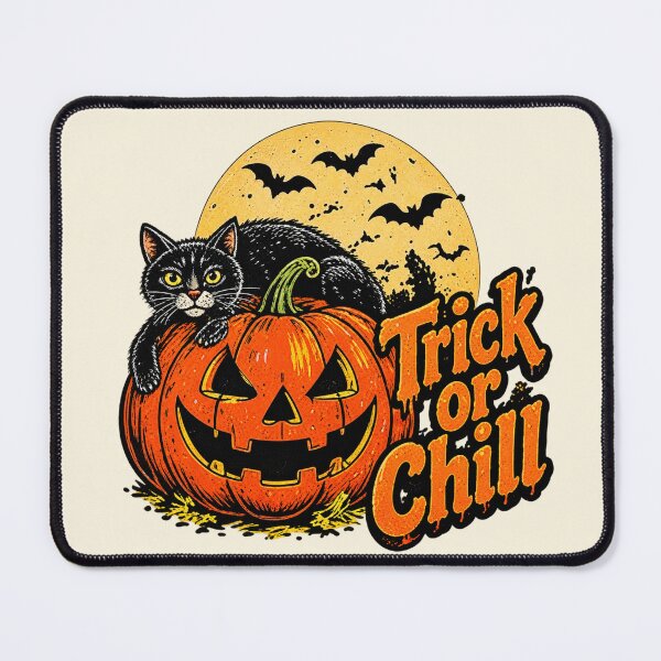 Item preview, Trick or Chill Black Cat Pumpkin designed and sold by lungpleecha.