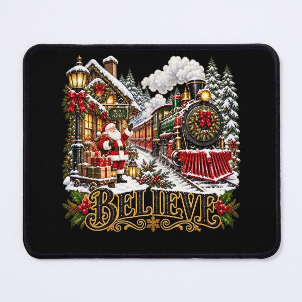 Item preview, Believe Christmas Steam Train and Santa Winter Scene designed and sold by haitrieuic96.