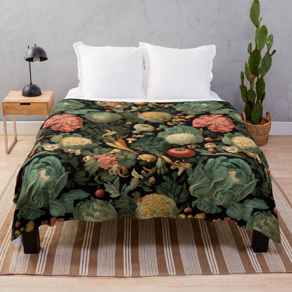 Item preview, Cabbage & Fresh Vegetables Vegetarian Food Retro Pattern designed and sold by SecretDicer.