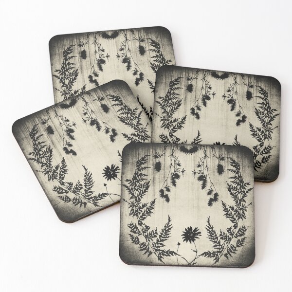Item preview, Victorian Gothic Botanical Design - Floral and Ferns Silhouettes, Goth Decor designed and sold by SpookyShadesLab.