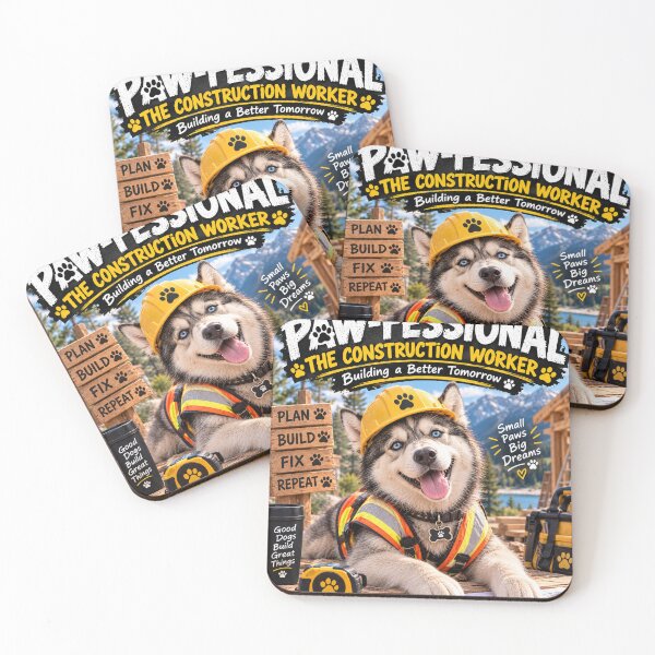 Item preview, Paw-Fessional Husky Construction Worker – Funny Dog Lover Worksite Design designed and sold by TeeVibeHaus.