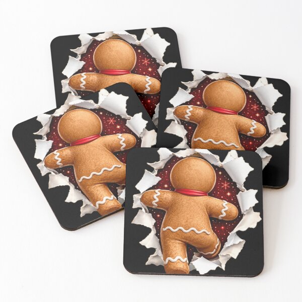 Item preview, Gingerbread Man Breaking Through Torn Paper Christmas designed and sold by haitrieuic96.