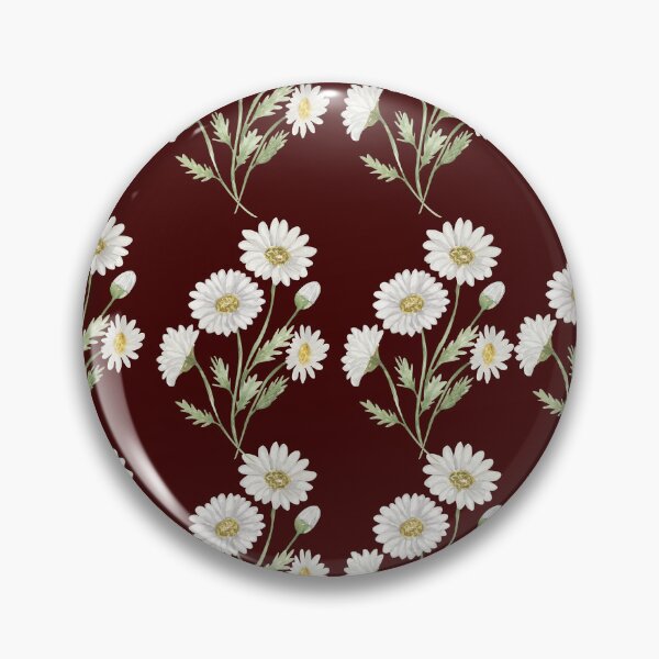 Item preview, Deep Red Wine & Wild Daisy Seamless Pattern Art designed and sold by ​Jyoti Digital Artist.