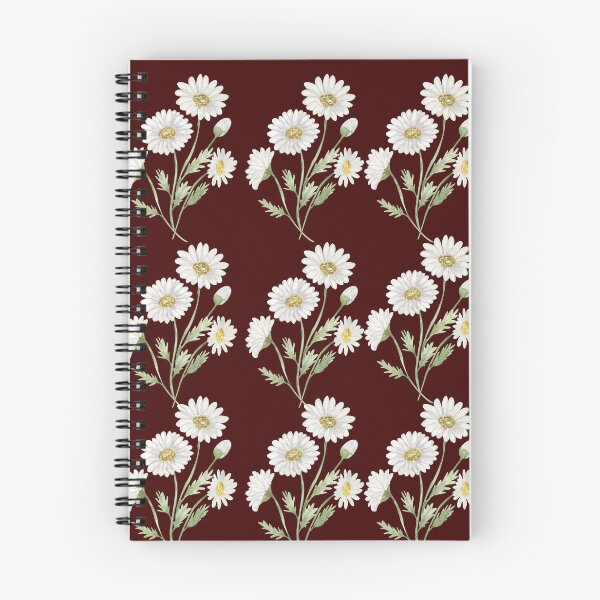 Item preview, Deep Red Wine & Wild Daisy Seamless Pattern Art designed and sold by ​Jyoti Digital Artist.