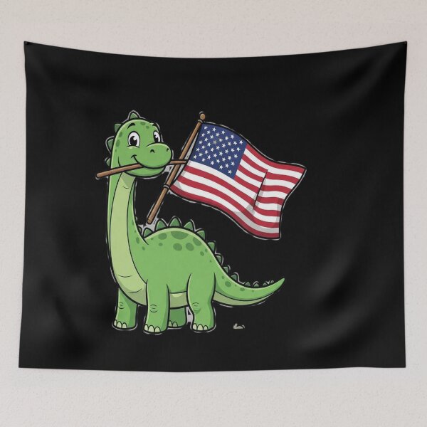 Item preview, Brontosaurus USA Flag Kids 4th Of July America designed and sold by sidleytetip.