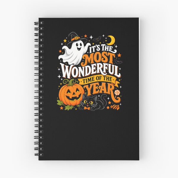 Item preview, Most Wonderful Time Halloween Ghost Pumpkin Cat Art designed and sold by GiaoCalonas.