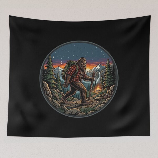 Item preview, Hiking Big Foot design designed and sold by Mad Apparel.