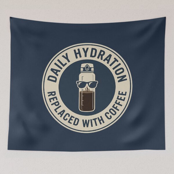 Item preview, Funny Water Bottle Daily Hydration Coffee Badge designed and sold by DripCultureLab.