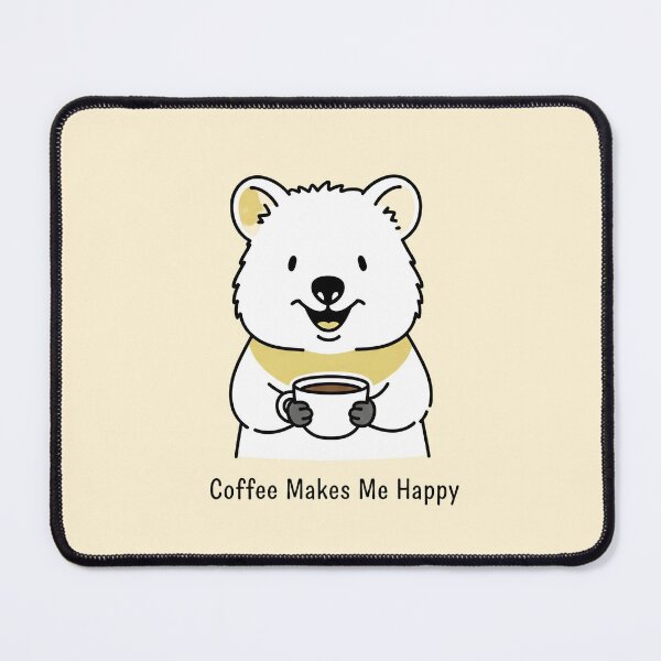 Item preview, Coffee Makes Me Happy – Cute Bear Drinking Coffee, Happy Coffee Lover Design designed and sold by ManggaeJM.