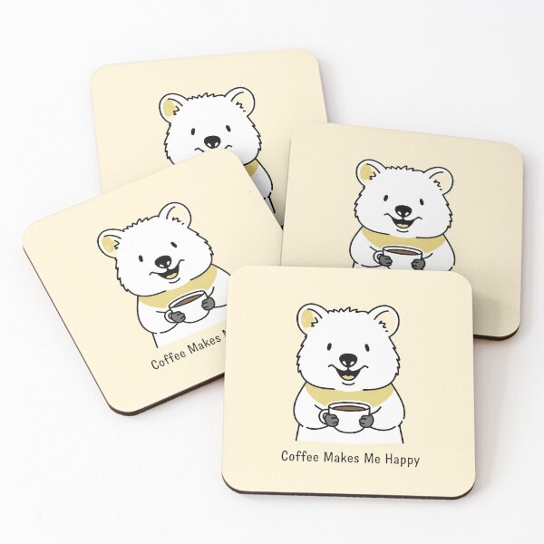 Item preview, Coffee Makes Me Happy – Cute Bear Drinking Coffee, Happy Coffee Lover Design designed and sold by ManggaeJM.