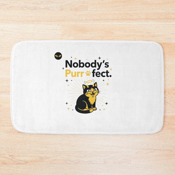 Item preview, Funny Cat Pun | Nobody's Purr-fect | Punderful Corner designed and sold by Punderful Corner.
